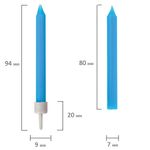 Набор свечей для торта 20 шт., 8 см, с держателями, голубые, ЗОЛОТАЯ СКАЗКА, в блистере, 591455