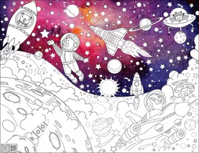 Цифровое панно ID Wall Раскраска в цвете "Животные в космосе"