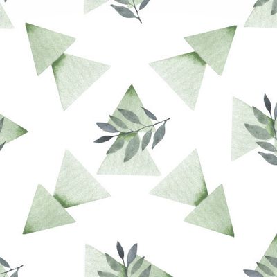 елки минимализм зеленый геометрия