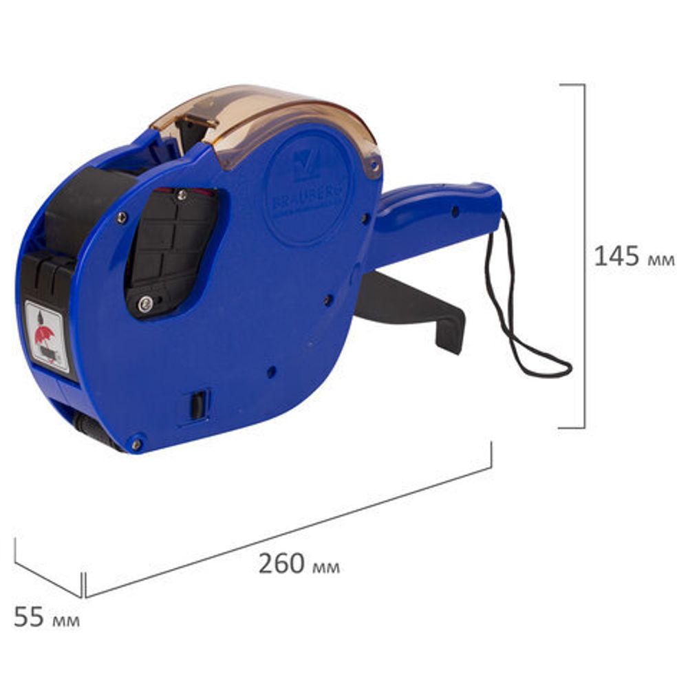 Этикет-пистолет двухстрочный, прямоугольная и волнистая лента 26x16 мм, 2х10 символов, BRAUBERG, 290438