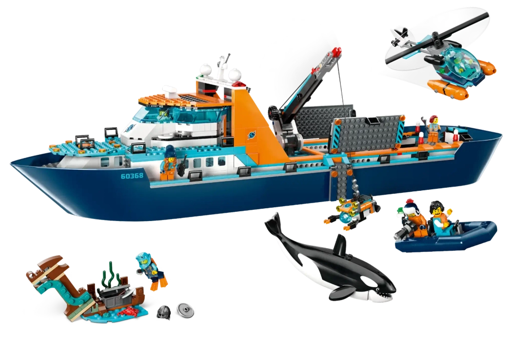 Конструктор LEGO City 60368 Корабль «Исследователь Арктики»