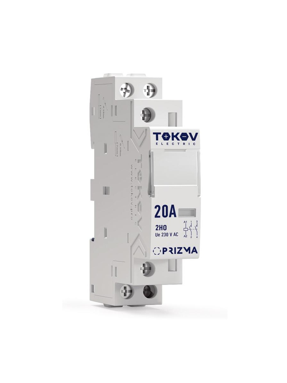 Контактор модульный 18мм 20А 230В АС 2НО PRIZMA TOKOV ELECTRIC TKE-PZ-MC-1-20-230-20