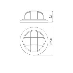 Светильник ЭРА НБО 03-60-012 Кантри дерево/стекло решетка IP54 E27 max 60Вт D220 круглый сосна термостойкий
