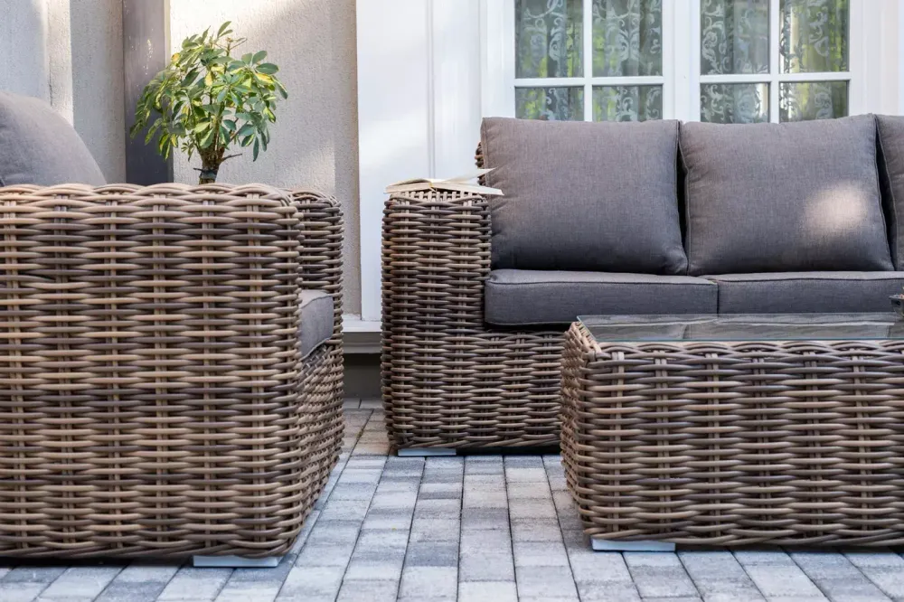 "Палермо" лаунж-зона из искусственного ротанга, цвет соломенный