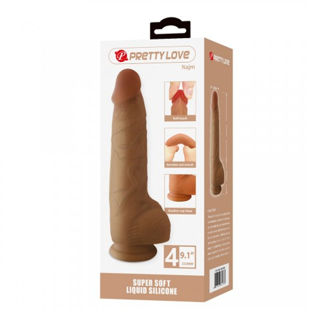 Реалистичный фаллоимитатор на присоске Najm (23,2*5,5 см)