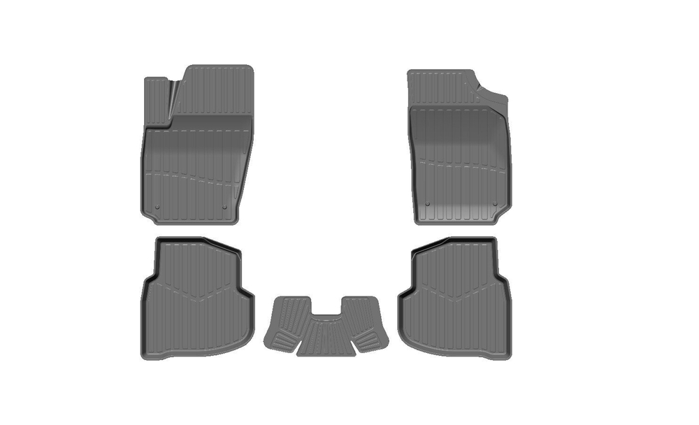Коврики резиновые в салон 3D PREMIUM для Volkswagen Polo SD (2009-) (низкий борт) SRTK.PR.NB.W.POL.SD.09G.02024