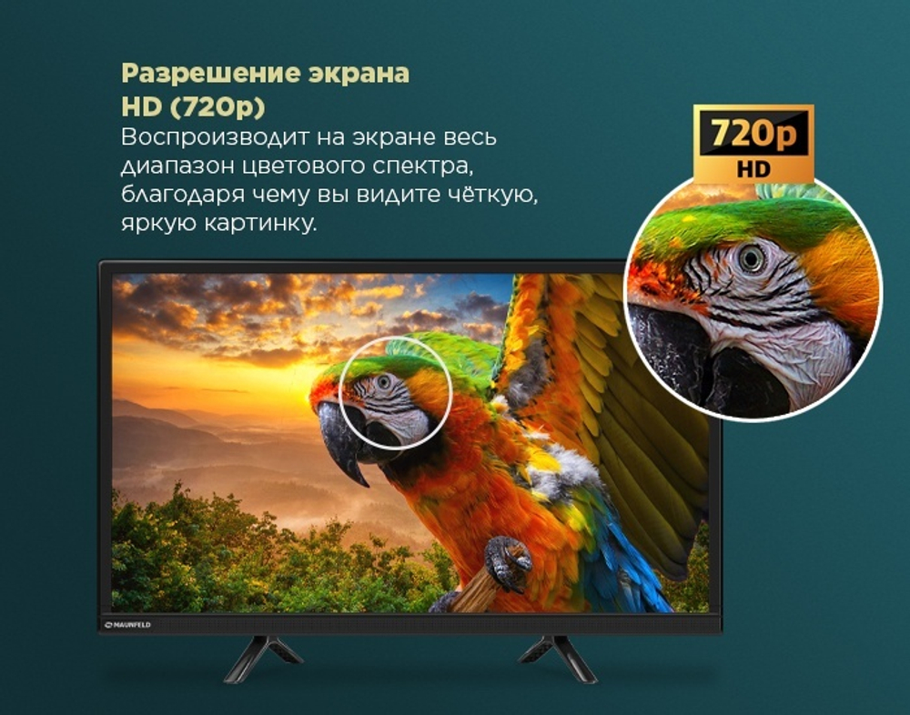 Телевизор MAUNFELD 24" Телевизор MLT24H01, HD 53 см черный