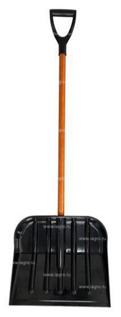 Лопата снеговая из поликарбоната  с  чер  440*380  №1-Э  ЧЁРНАЯ стеклокомп. чер D-32мм+Vруч