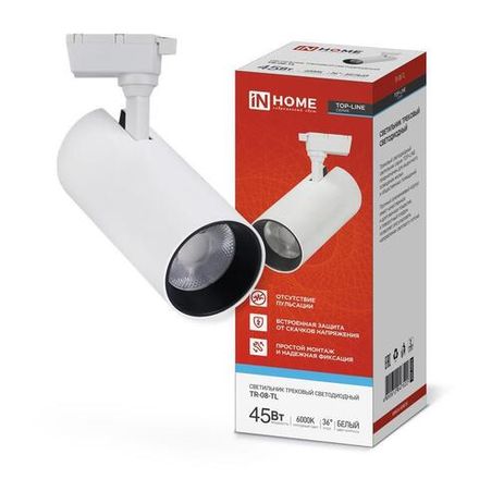 Светильник светодиодный трековый TOP-LINE TR-08-TL 45Вт 6000К IP40 4500лм 36град. бел. IN HOME 4690612047522