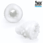 Оригинальный мастурбатор в круглой колбе с нагревом (Цвет: белый)