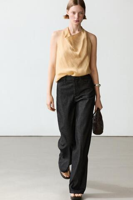 Massimo Dutti Джинсы бочкообразной формы, черный