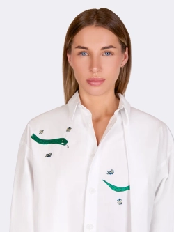 Белая рубашка с вышивкой OLA OLA