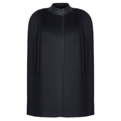 Кейп укороченный из кашемира с кожаными вставками