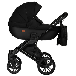 Детская коляска Indigo Mio S 2 в 1 02 черная кожа+черный