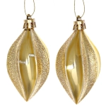 Ёлочные игрушки «Таинственное очарование» Капля 8 см (набор 2шт), золото