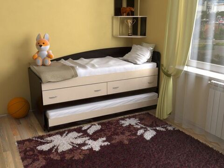 Кровать двухъярусная КарИВи Дуэт-12 Венге  Дуб Молочный