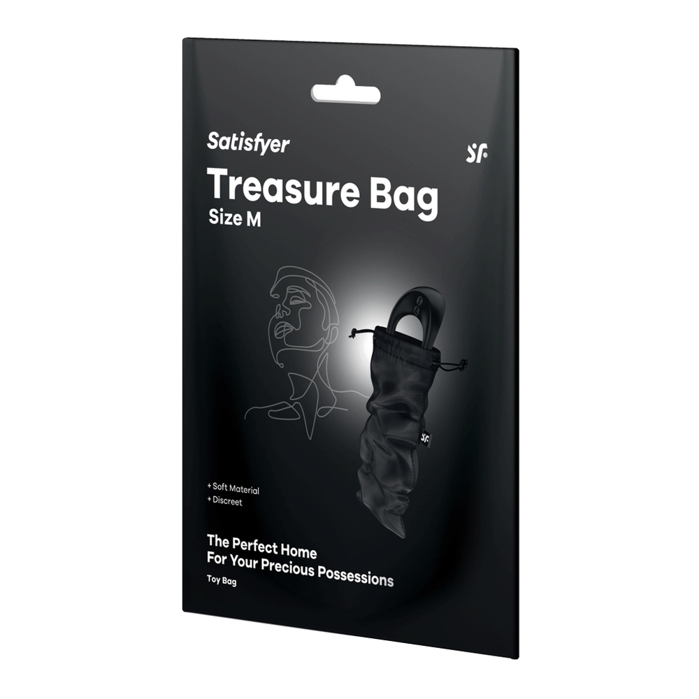 Мешочек для хранения вибромассажера Satisfyer Treasure Bag M (черный)