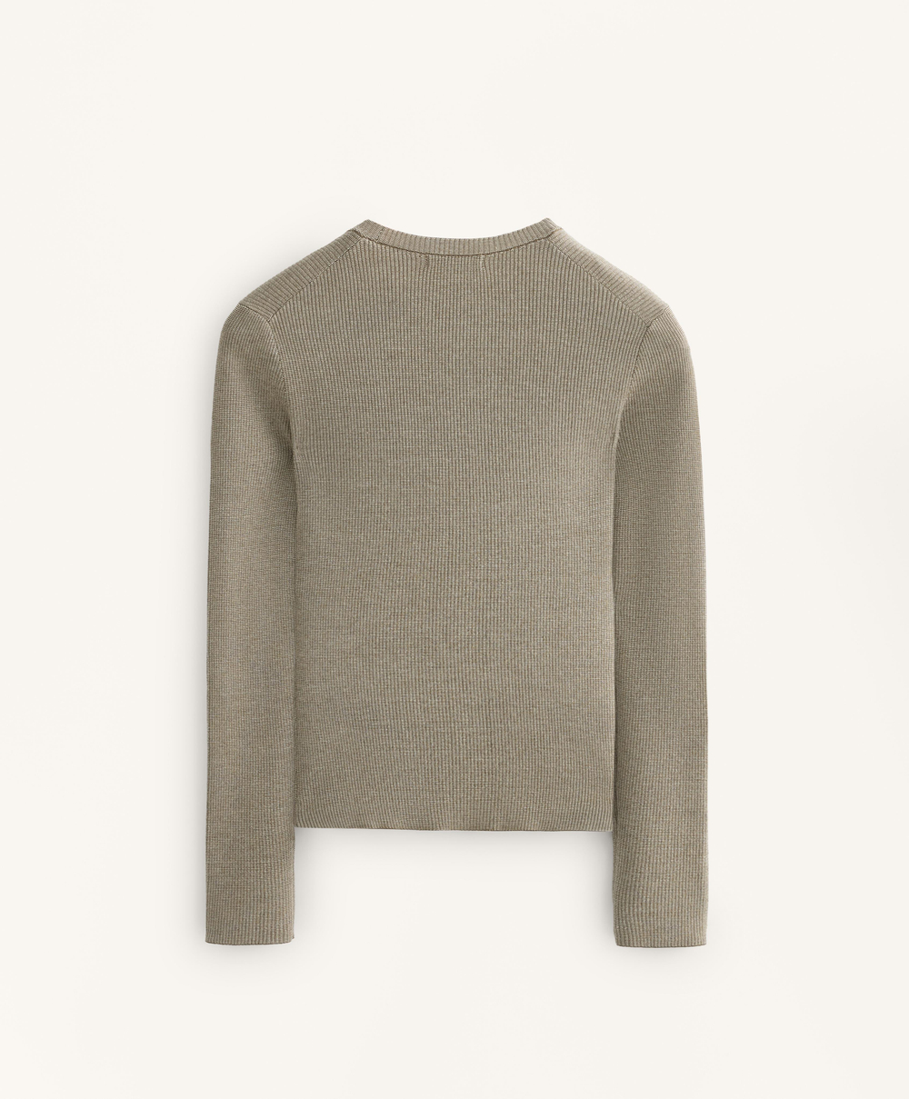 Oysho Футболка Base layer из трикотажа с рельефным узором, оливково-зеленый