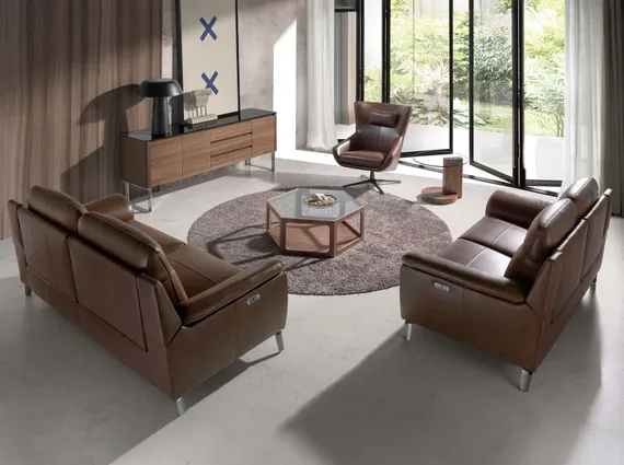 Крутящееся кресло Angel Cerda 5044, коричневая кожа