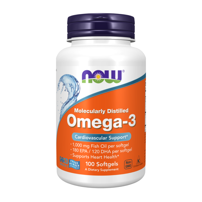 Омега-3, Omega-3, Now Foods, 100 капсул