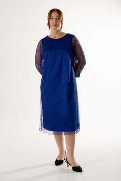 Платье женское 3452зпа, син.горох #60СГ053452зпа