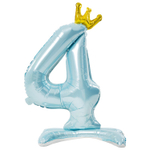 Шар фольгированный Цифра 4 81 см (Голубой)