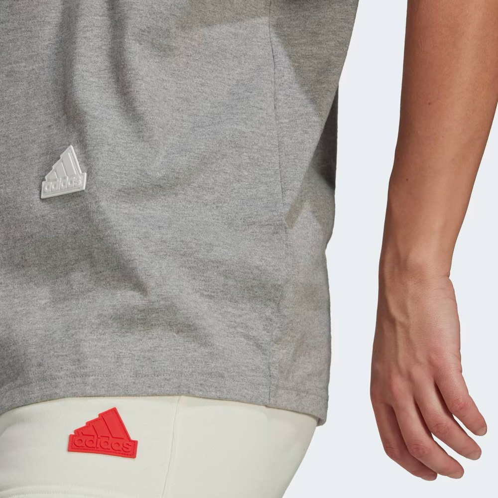 Adidas Oversized Heather Logo Tee "Gray"