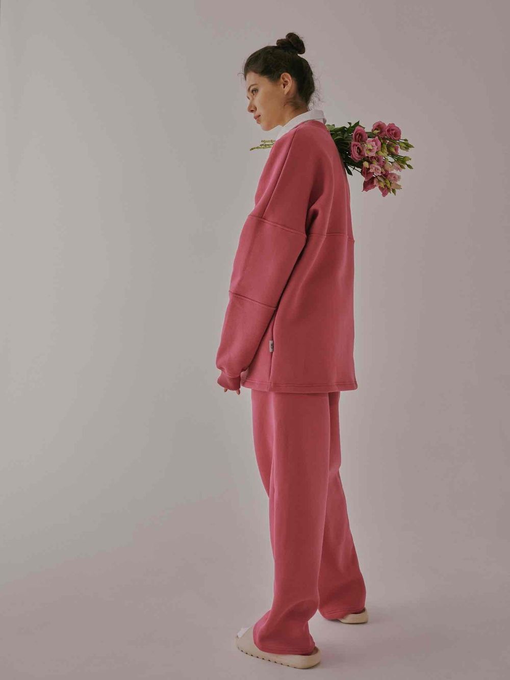 Толстовка One Two Garden Реглан с начесом роза барокко