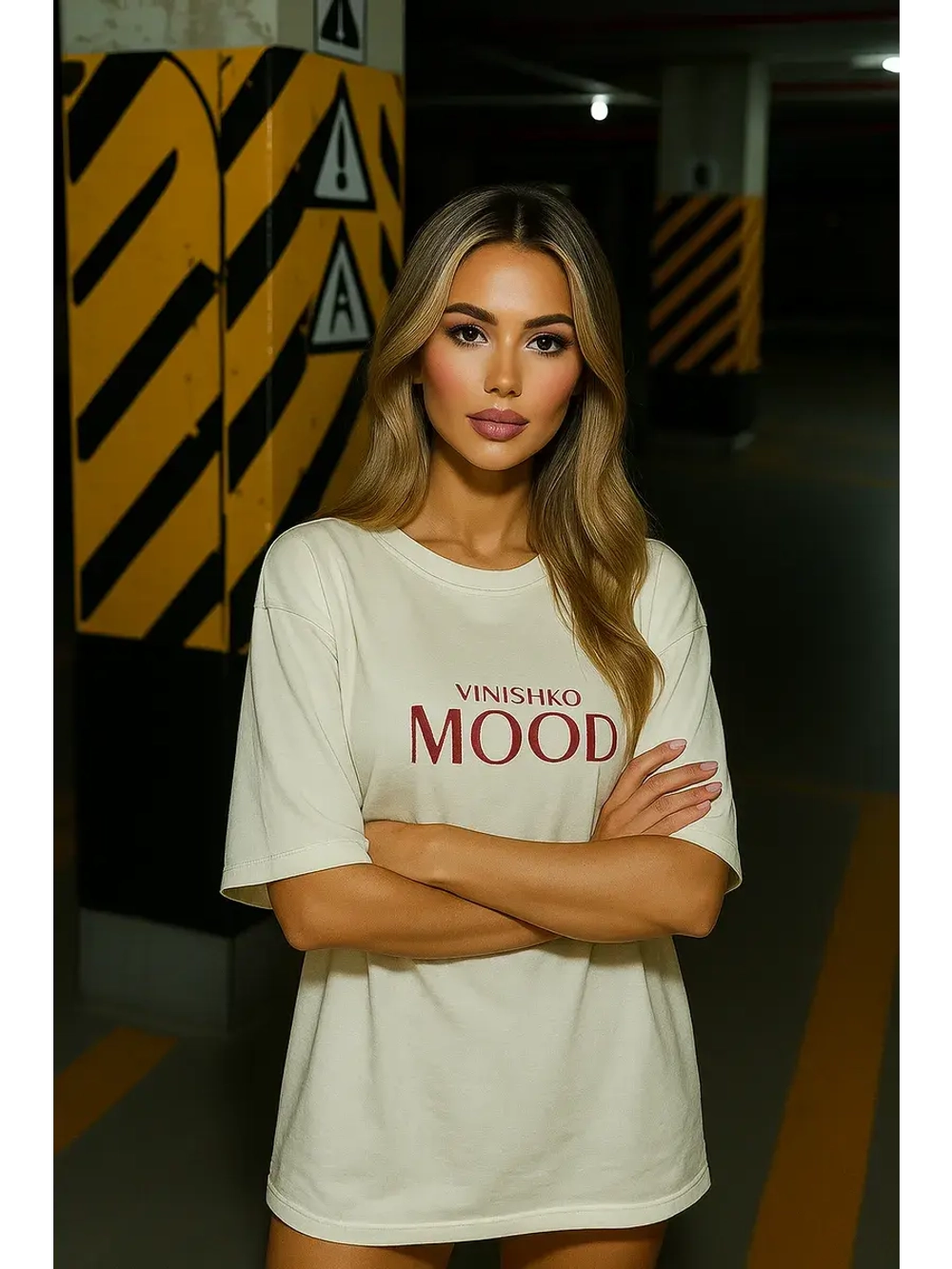 Футболка оверсайз с принтом Vinishko mood