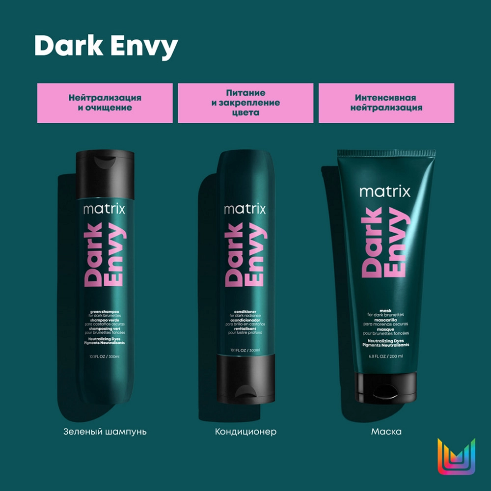 Шампунь для нейтрализации красных оттенков у брюнеток / Total Results DARK ENVY 300 мл