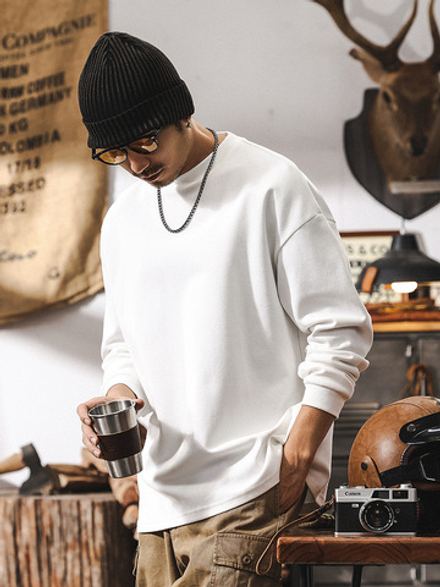 Футболка шлифованный хлопок с длинными рукавами мужская, весна