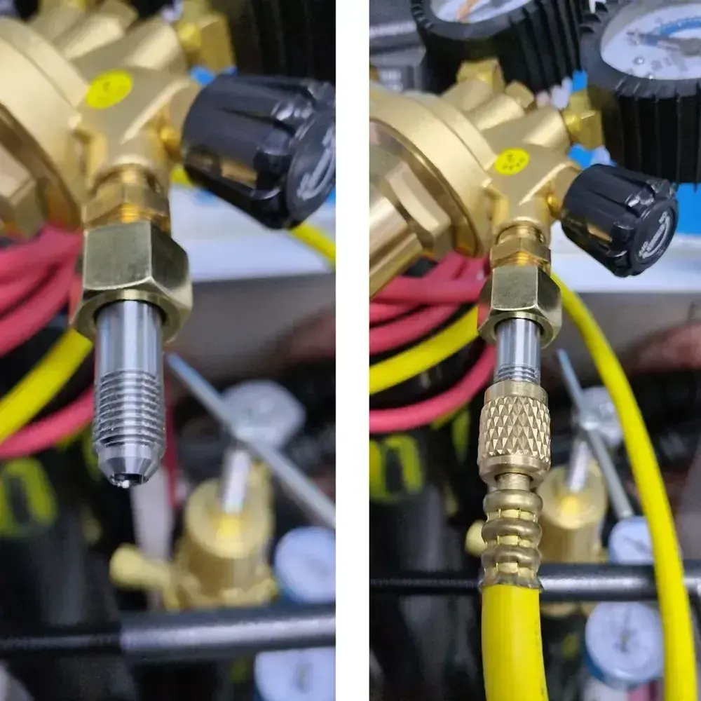 Переходник с азотного редуктора на манометрический коллектор (манифолд). Резьба 1/4 SAE. Переходник для азотного баллона