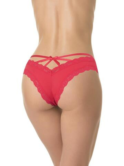Трусы-бразилианы с пикантной задней частью (Размер: M) (Цвет: красный)