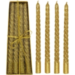 Свечи витые «Звездный блеск» 4шт 20см цвет золотой, в подарочной коробке