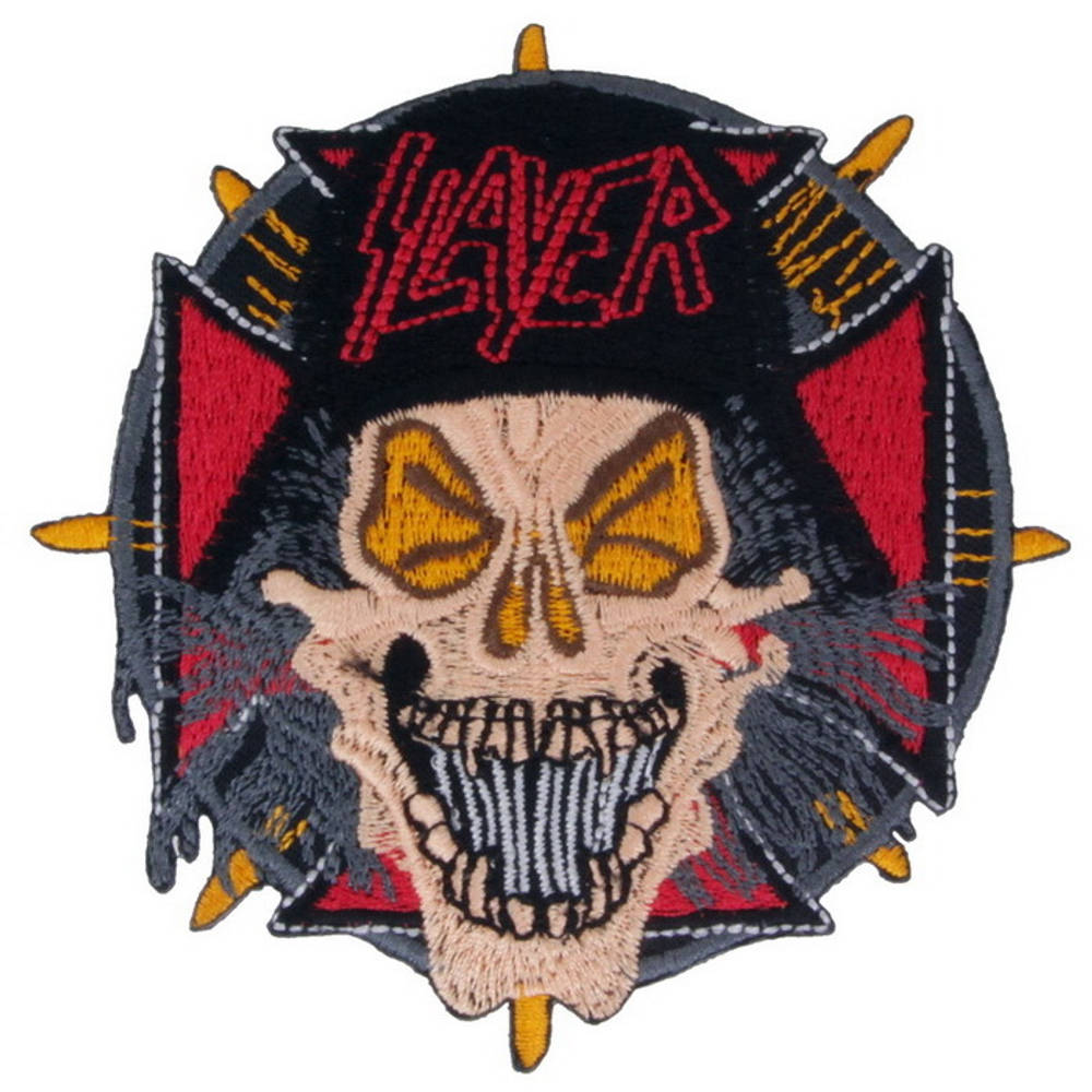 Нашивка Slayer череп на кресте