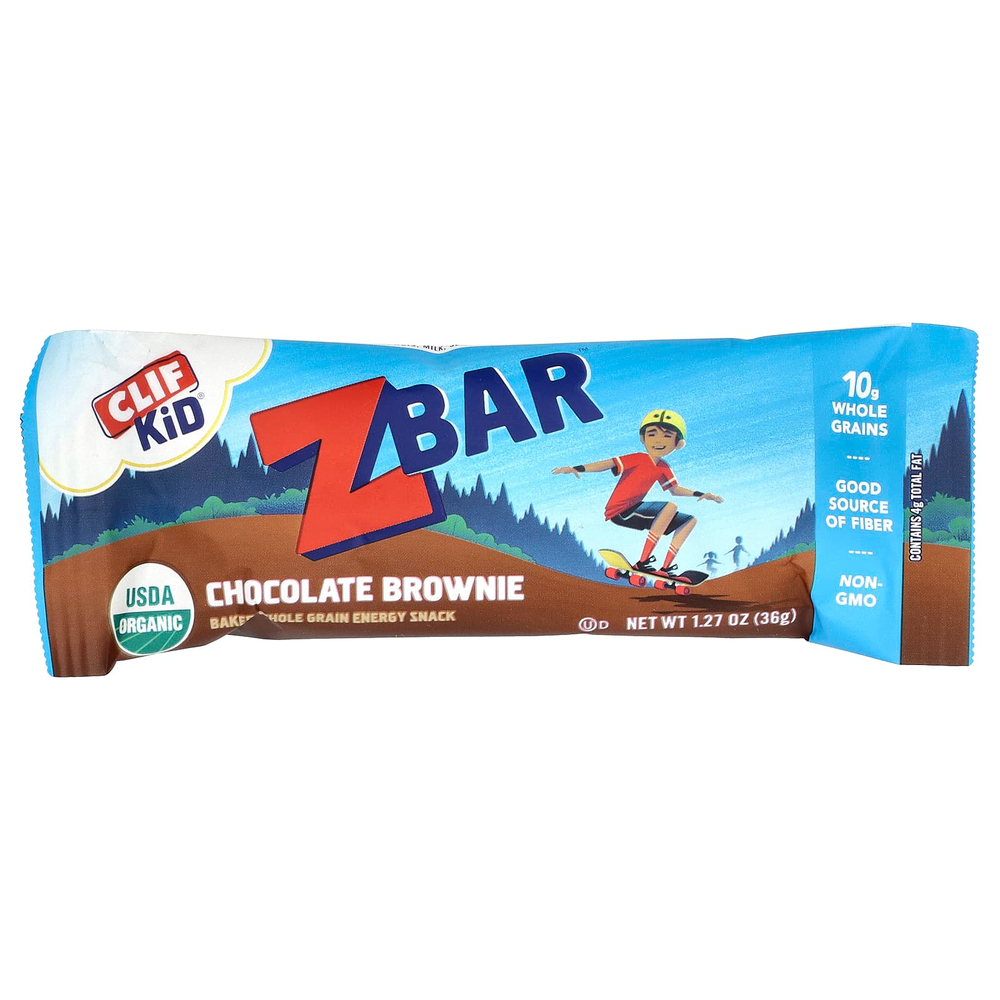 Clif Bar, Clif Kid, Z Bar, органические батончики, со вкусом шоколадного брауни, 18 батончиков, 36 г (1,27 унции) каждый