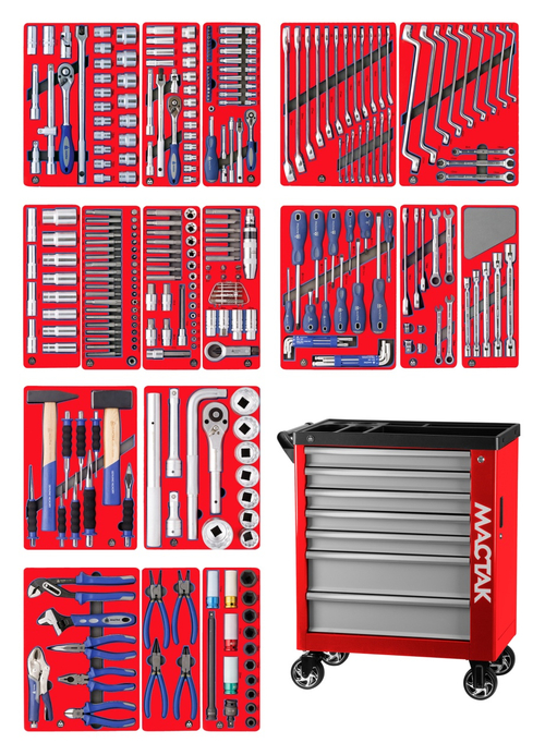 Набор инструментов "ЭКСПЕРТ" в красной тележке, 323 предмета МАСТАК 50-07323R