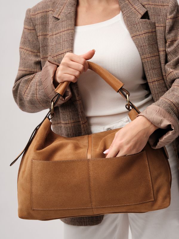 Замшевая сумка Andrea DBR 31374 светло-коричневый