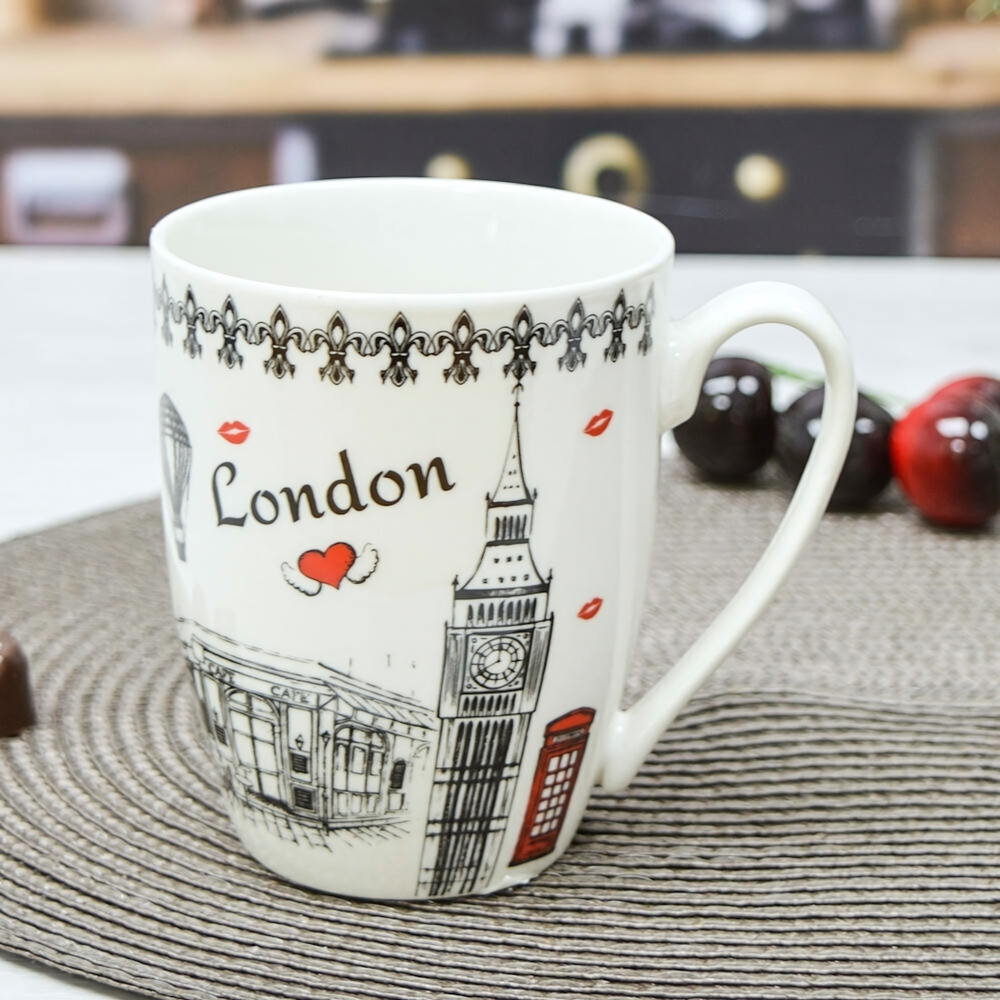 Кружка 360мл керамическая, цвет в ассортименте