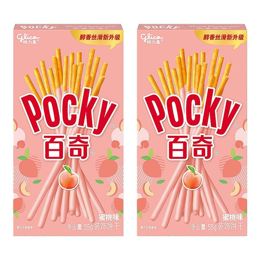Бисквитные палочки Glico Pocky со вкусом персика, 55 г