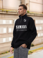 Толстовка мужская с зип-воротником "Samara" черный