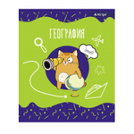 Тетрадь предметная 24л. А5 "География " со справочным материалом, скрепка, мелованный картон (стандарт), блок офсет, Alingar "Умный котик"