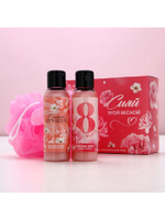 Подарочный набор «С 8 Марта!», гель для душа и пена для ванны 2×100 мл, мочалка для тела, Чистое счастье