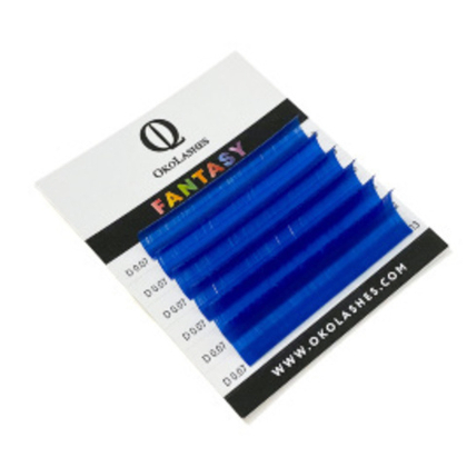 Синие ультрамарин ресницы okolashes Fantasy MINI MIX - 6 линий