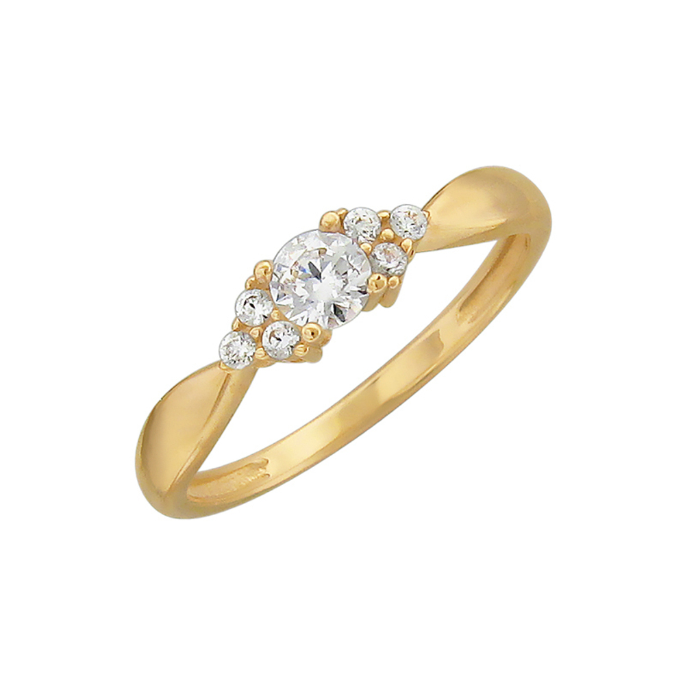 Кольцо с кристаллом Swarovski из жёлтого золота 585 пробы JA-R-1К139307