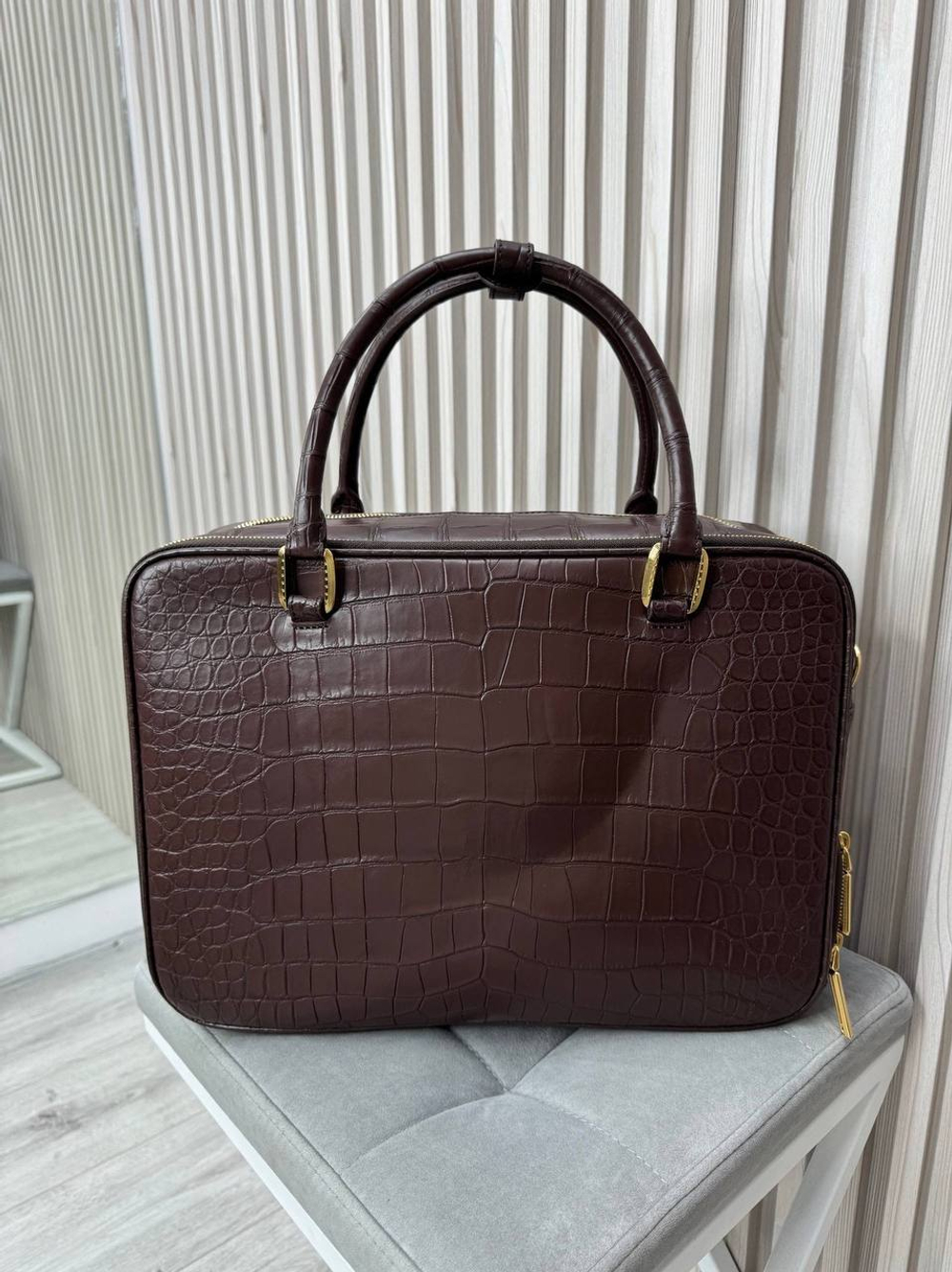 Портфель Stefano Ricci из кожи крокодила