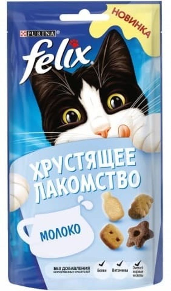 FELIX Хрустящее лакомство с Молоком 60г (12399504)
