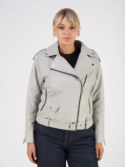 Кожаная куртка демисезонная косуха оверсайз