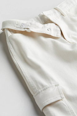 H&M Джинсы карго Wide Leg, белый