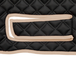 Ковры SHACMAN F3000 (экокожа, черный, бежевый кант, бежевая вышивка)